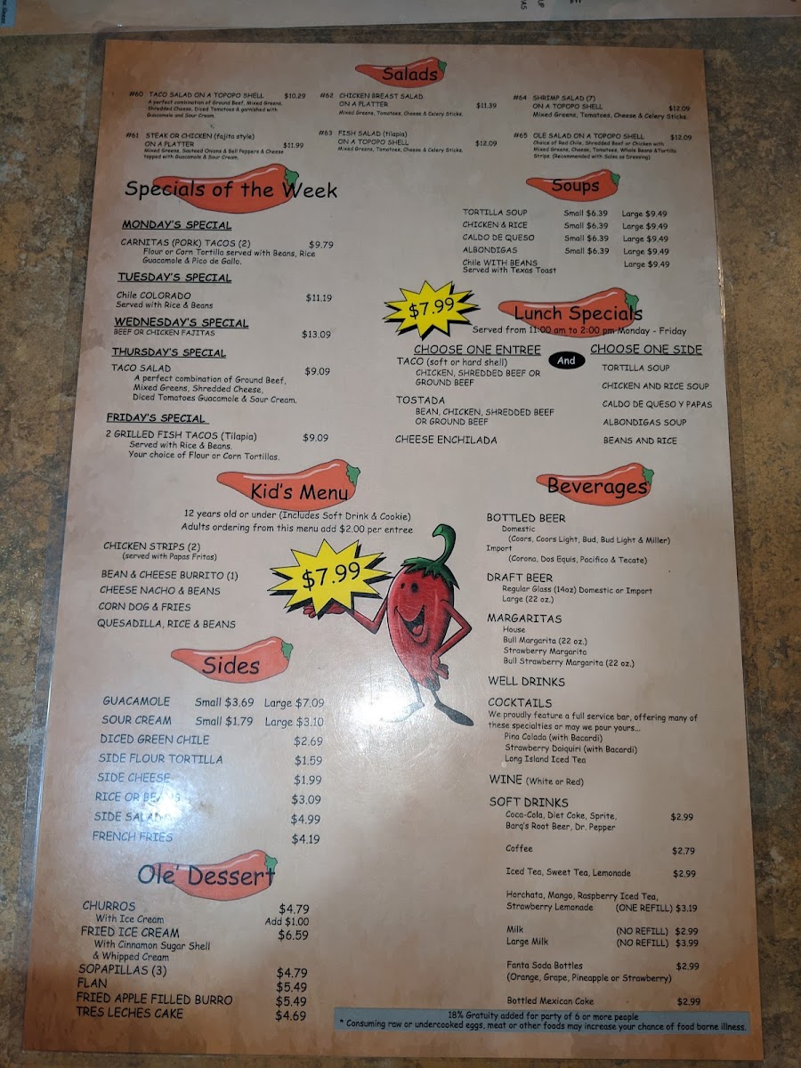 Ole' Mexican Grill Menu - Image 3